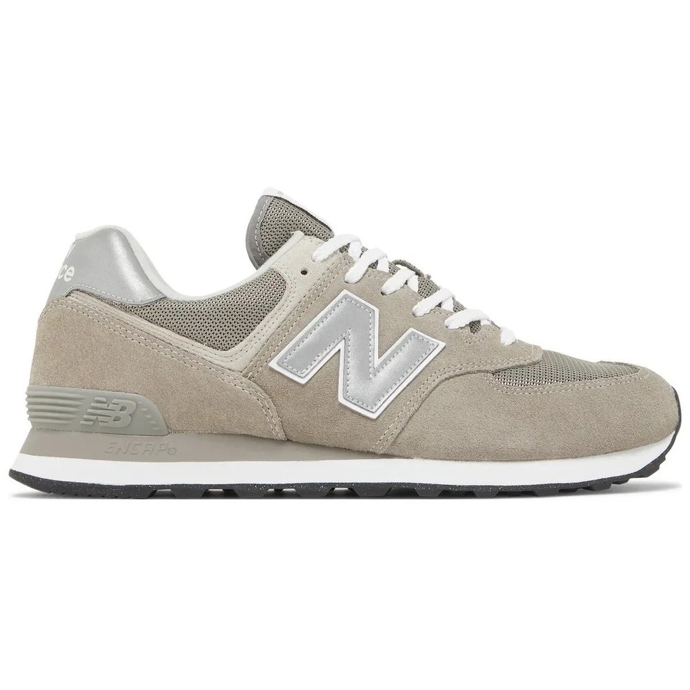 New Balance 574 Mens Size 8 Grey‎ White Running Shoes Sneakers ML574EVG NEW